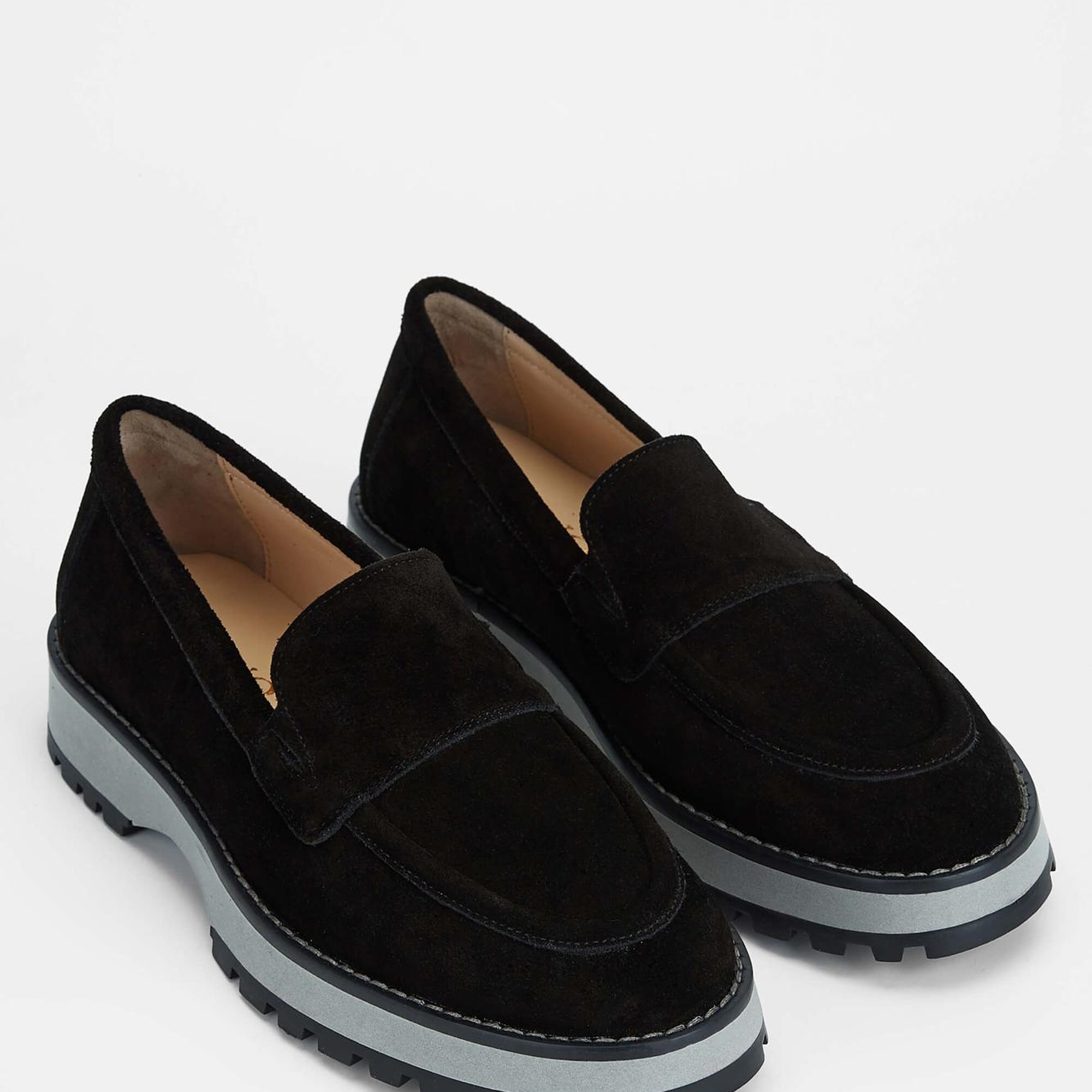 Tamer Tanca Kadın Hakiki Deri Siyah Süet Loafer Ayakkabı