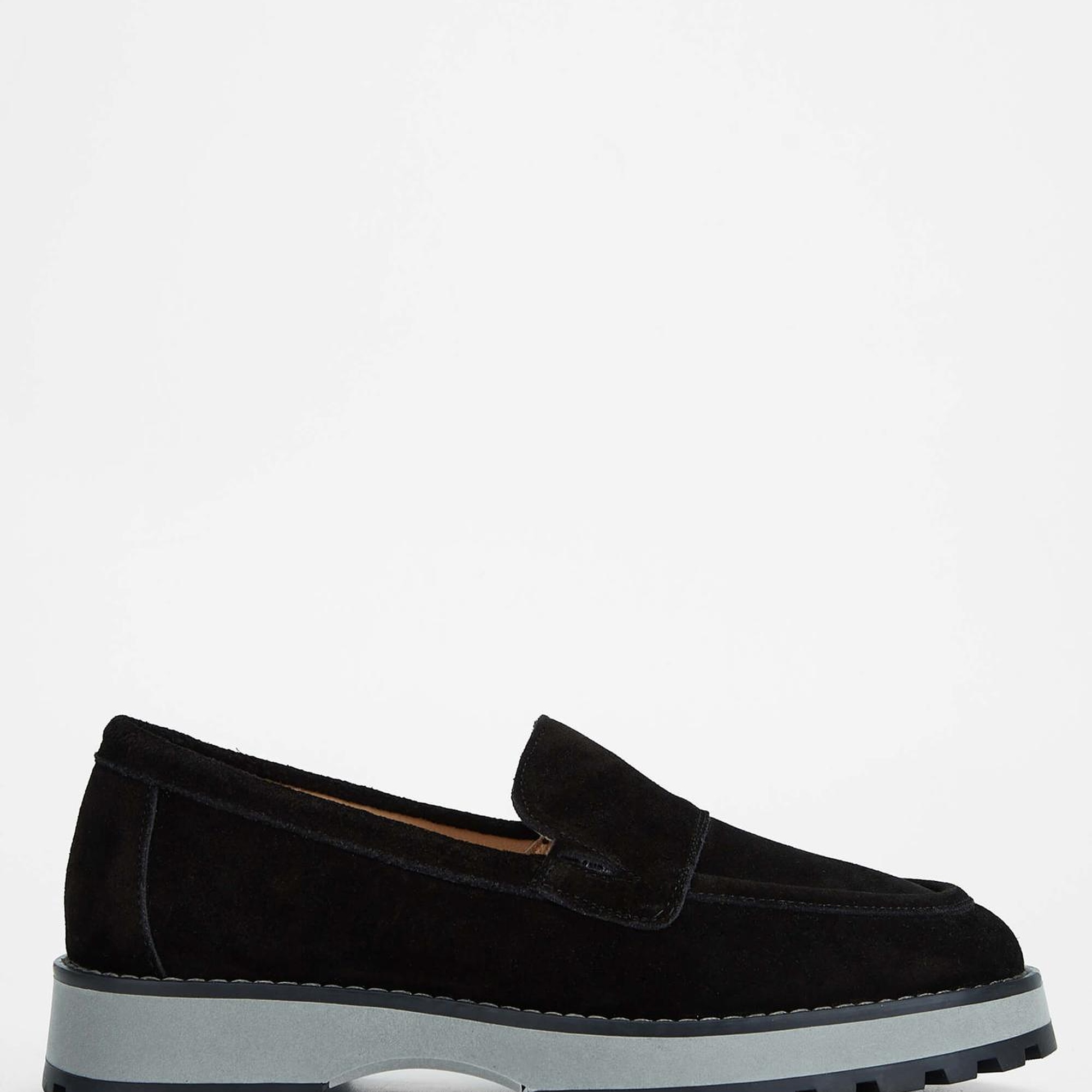 Tamer Tanca Kadın Hakiki Deri Siyah Süet Loafer Ayakkabı