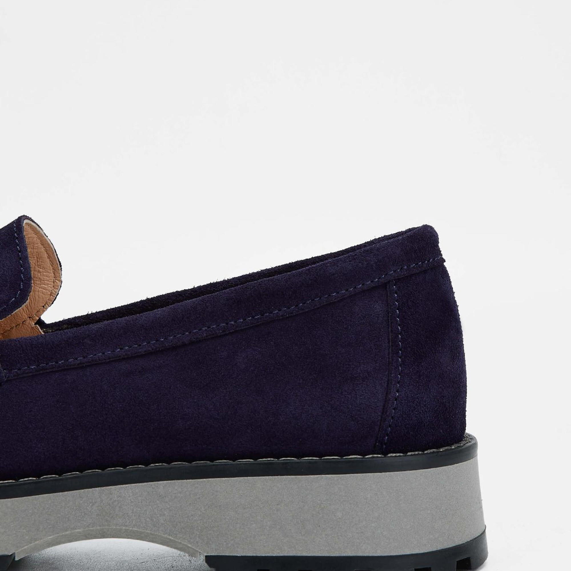 Tamer Tanca Kadın Hakiki Deri Lacivert Süet Loafer Ayakkabı