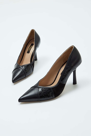  Tamer Tanca Kadın Vegan Siyah Stiletto Ayakkabı