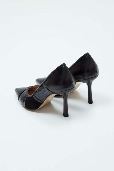  Tamer Tanca Kadın Vegan Siyah Stiletto Ayakkabı