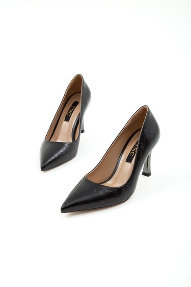  Tamer Tanca Kadın Vegan Siyah Stiletto Ayakkabı