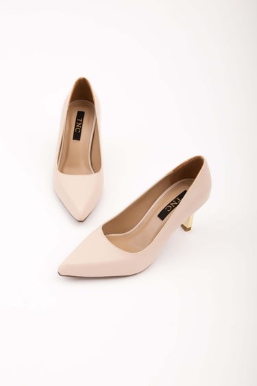  Tamer Tanca Kadın Vegan Bej Stiletto Ayakkabı