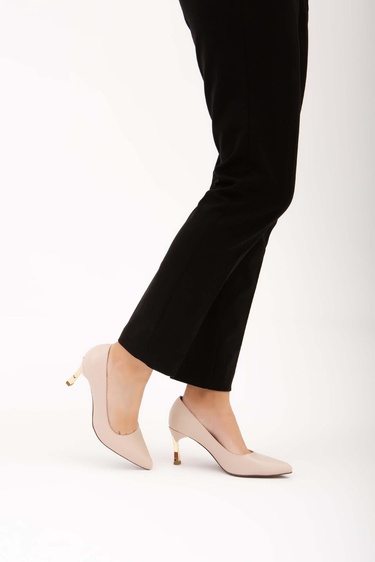  Tamer Tanca Kadın Vegan Bej Stiletto Ayakkabı