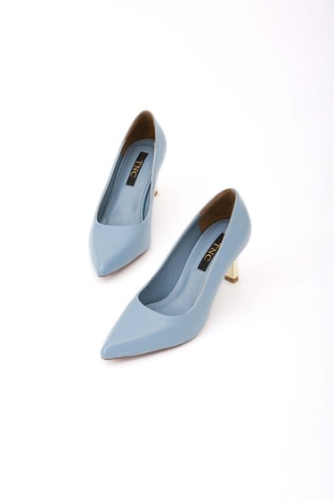  Tamer Tanca Kadın Vegan Mavi Stiletto Ayakkabı