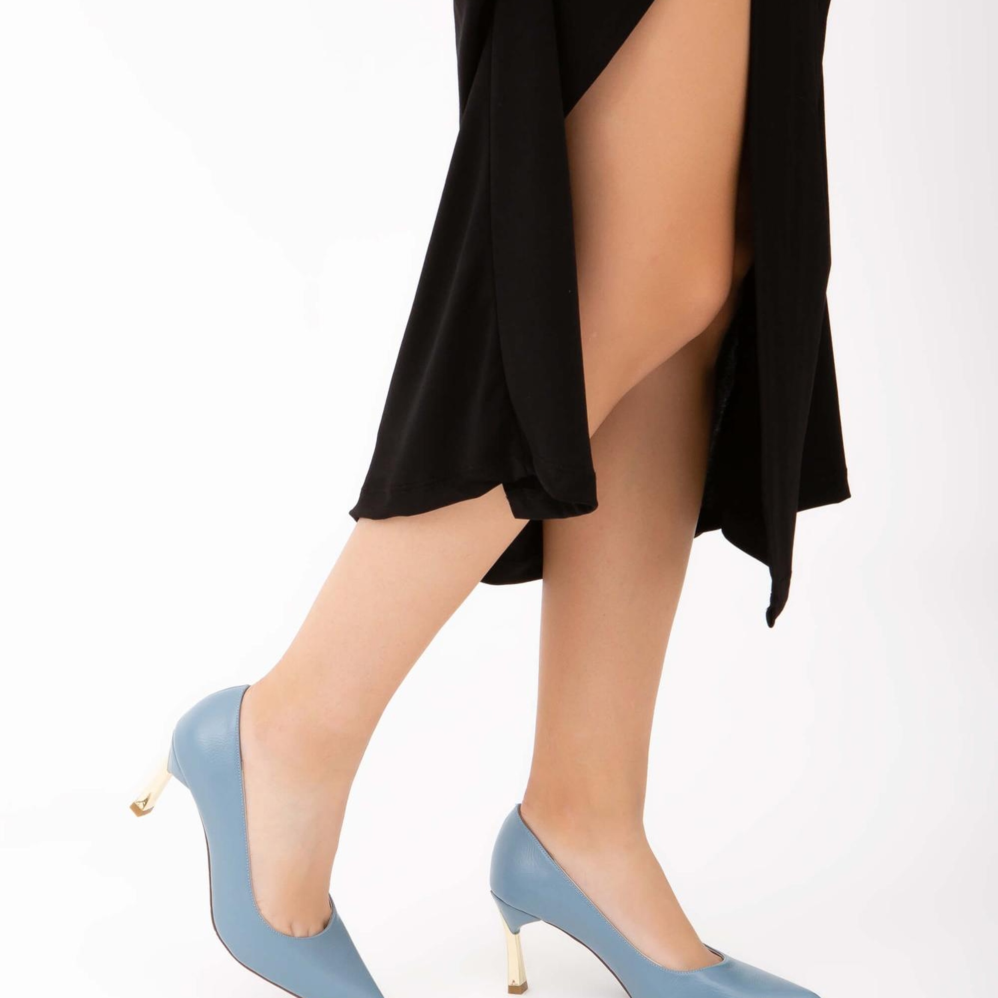 Tamer Tanca Kadın Vegan Mavi Stiletto Ayakkabı