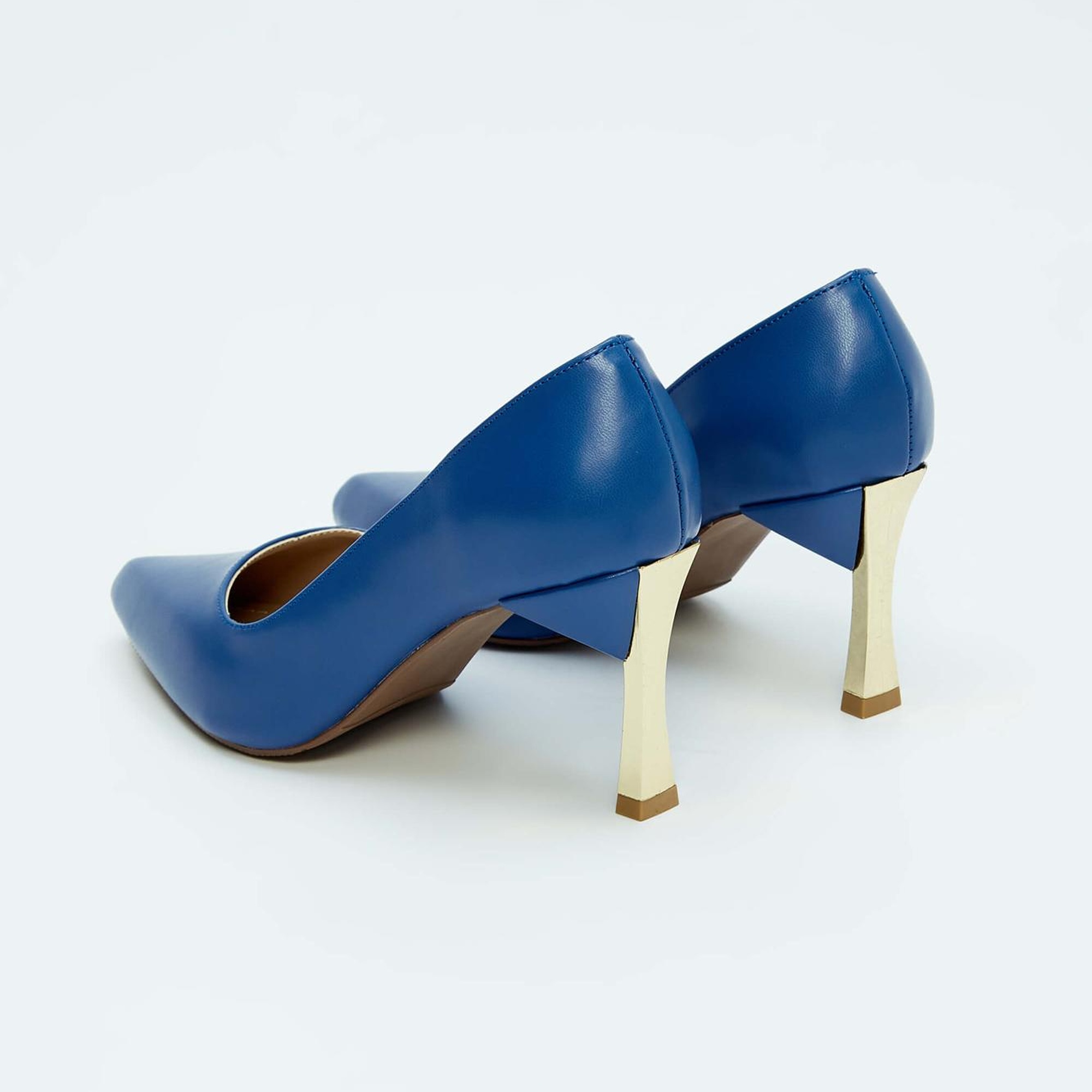 Tamer Tanca Kadın Vegan Saks Mavi Stiletto Ayakkabı