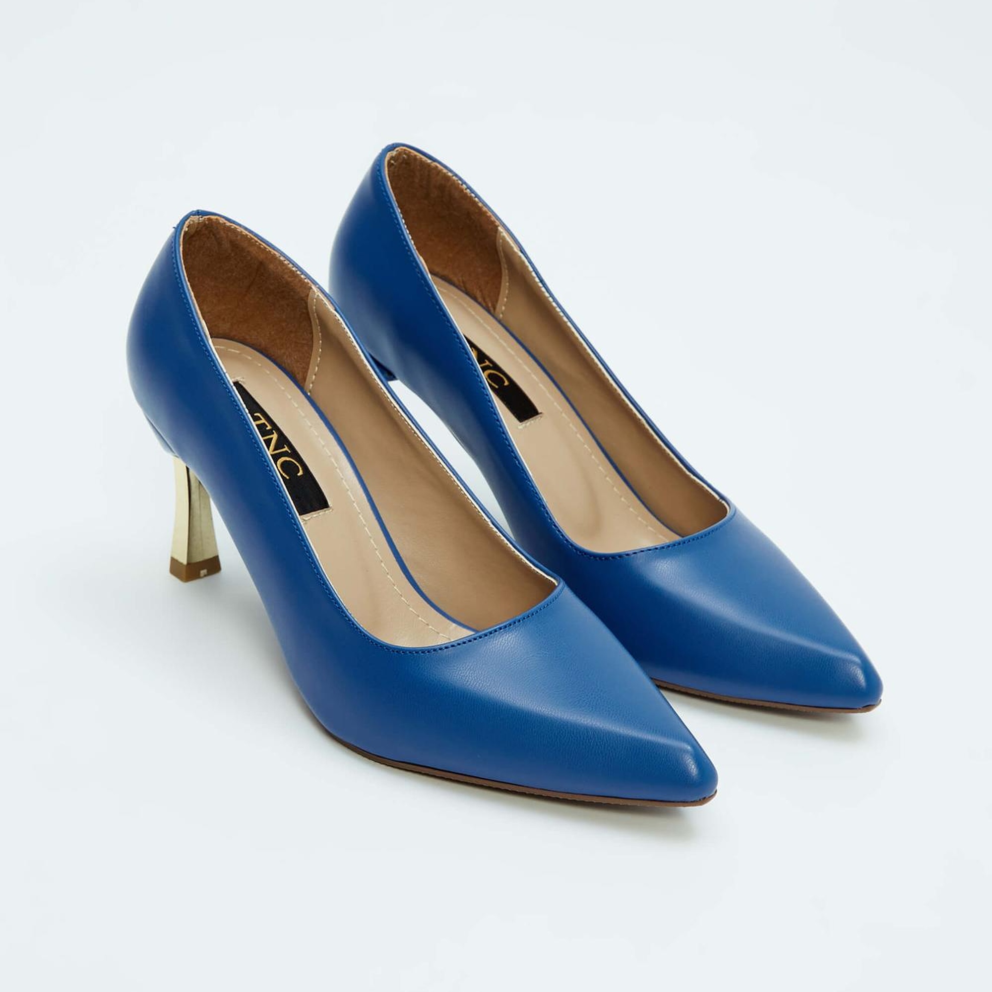 Tamer Tanca Kadın Vegan Saks Mavi Stiletto Ayakkabı