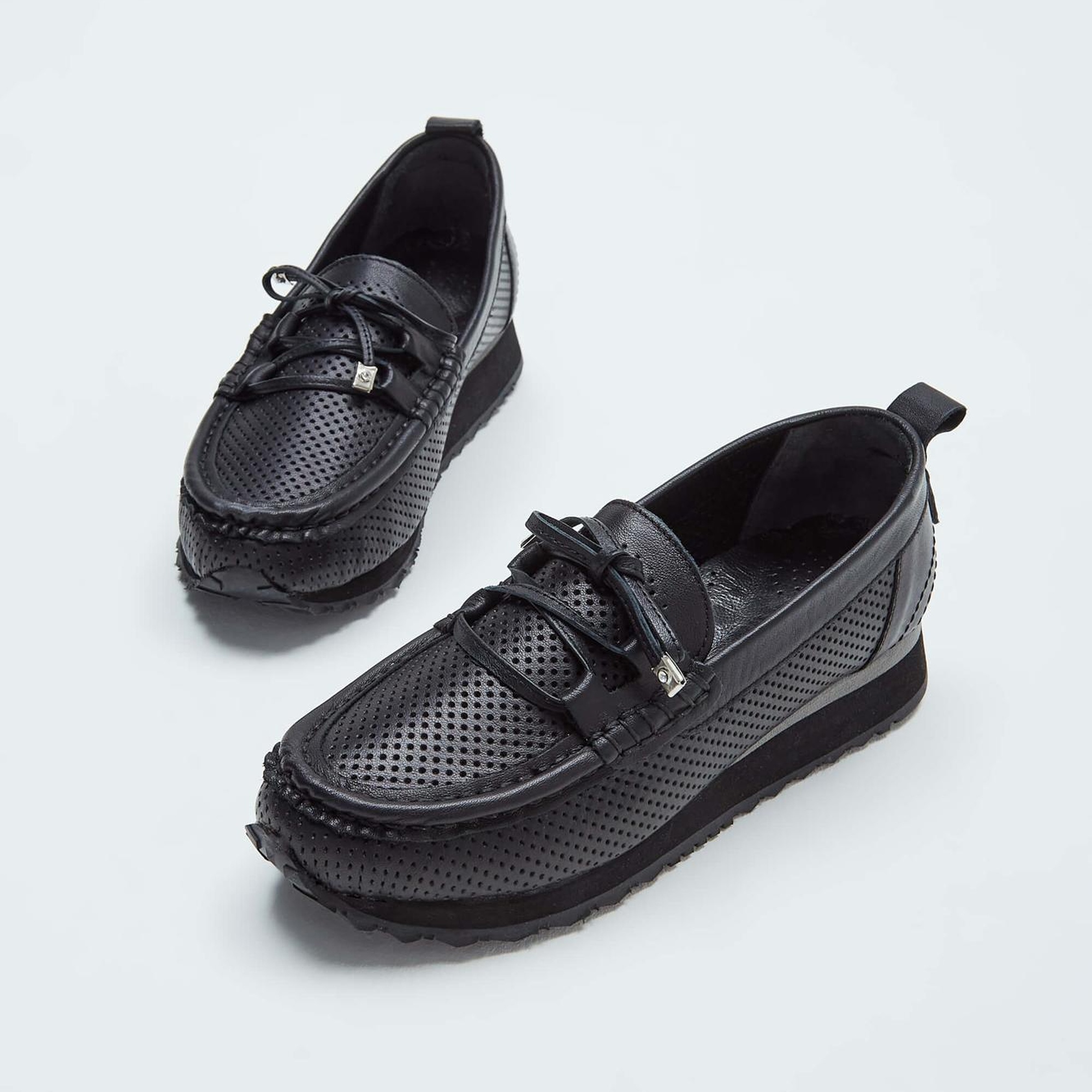 Tamer Tanca Kadın Hakiki Deri Siyah Loafer Ayakkabı