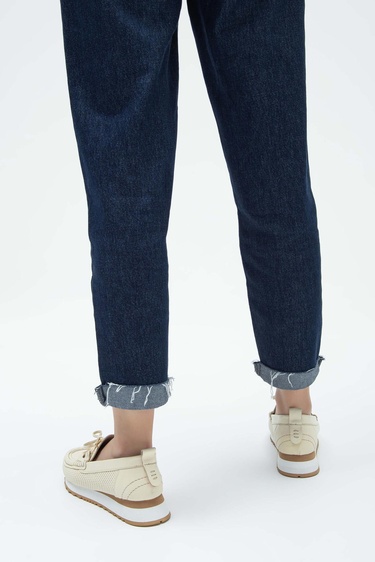  Tamer Tanca Kadın Hakiki Deri Bej Loafer Ayakkabı