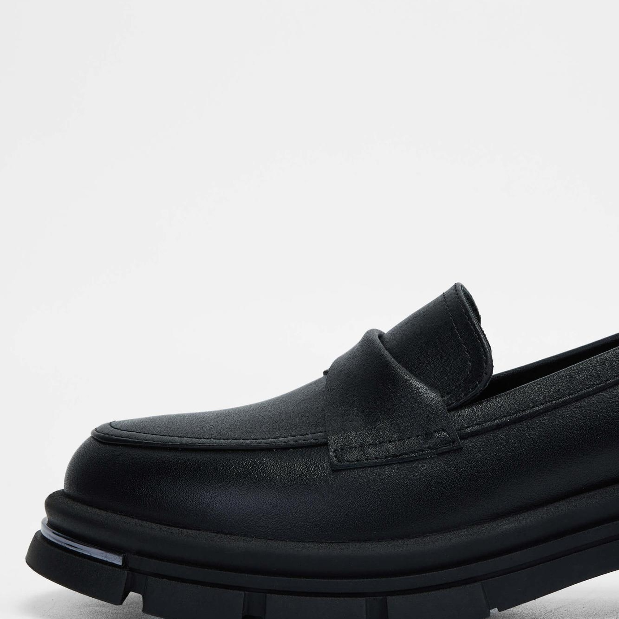 Tamer Tanca Kadın Hakiki Deri Siyah Deri Loafer Ayakkabı