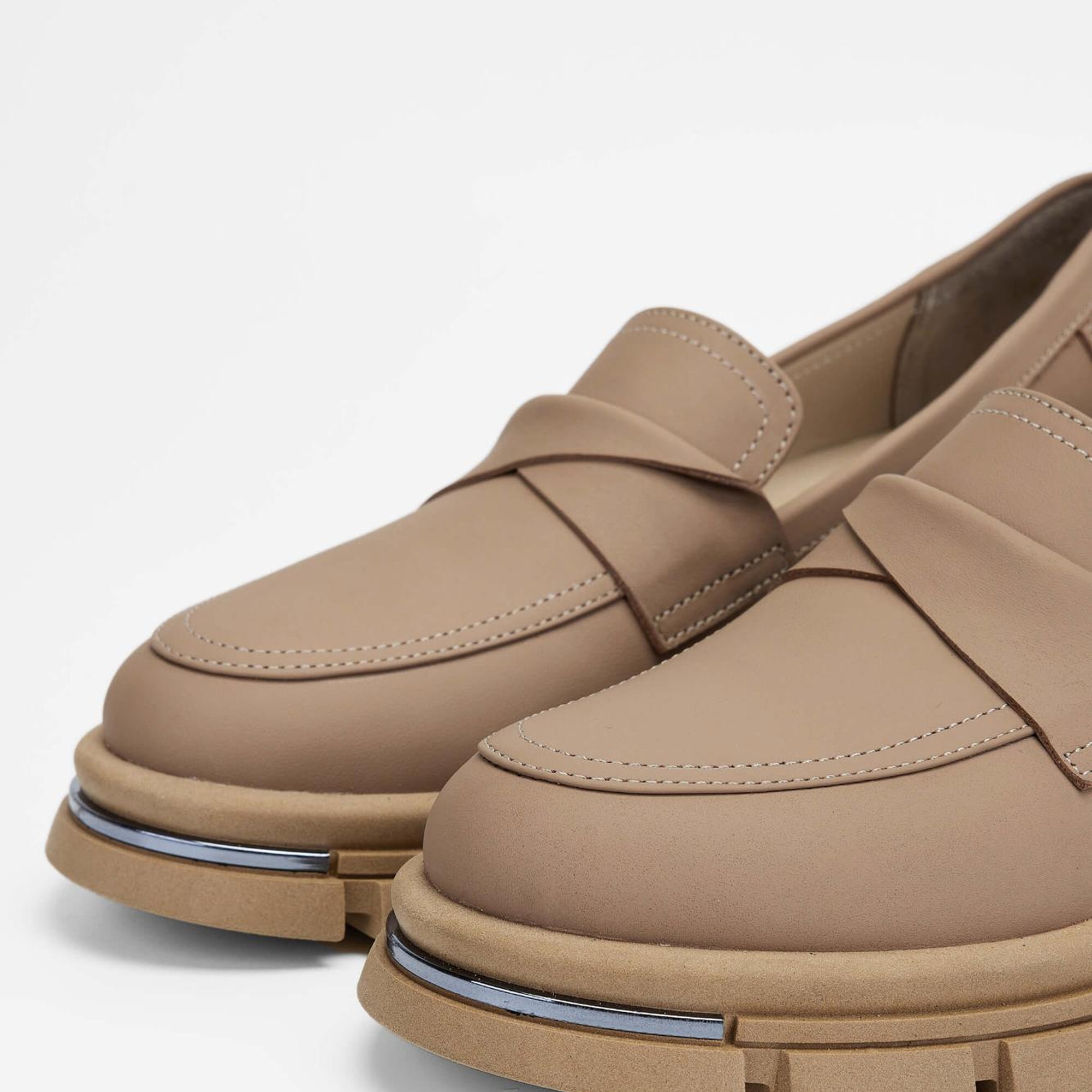 Tamer Tanca Kadın Hakiki Deri Karamel Loafer Ayakkabı