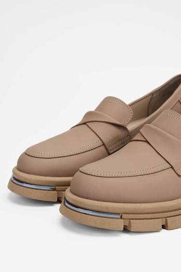  Tamer Tanca Kadın Hakiki Deri Karamel Loafer Ayakkabı