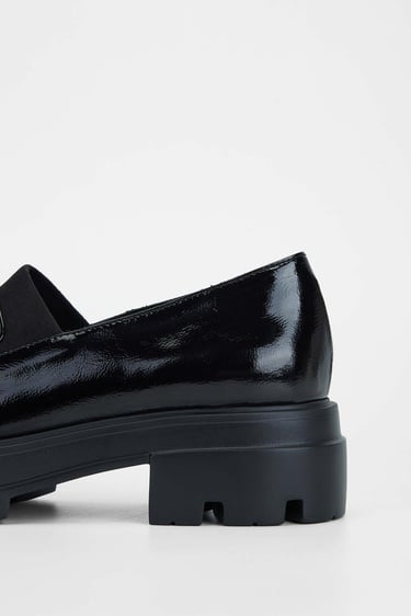  Tamer Tanca Kadın Hakiki Deri Siyah Rugan Loafer Ayakkabı
