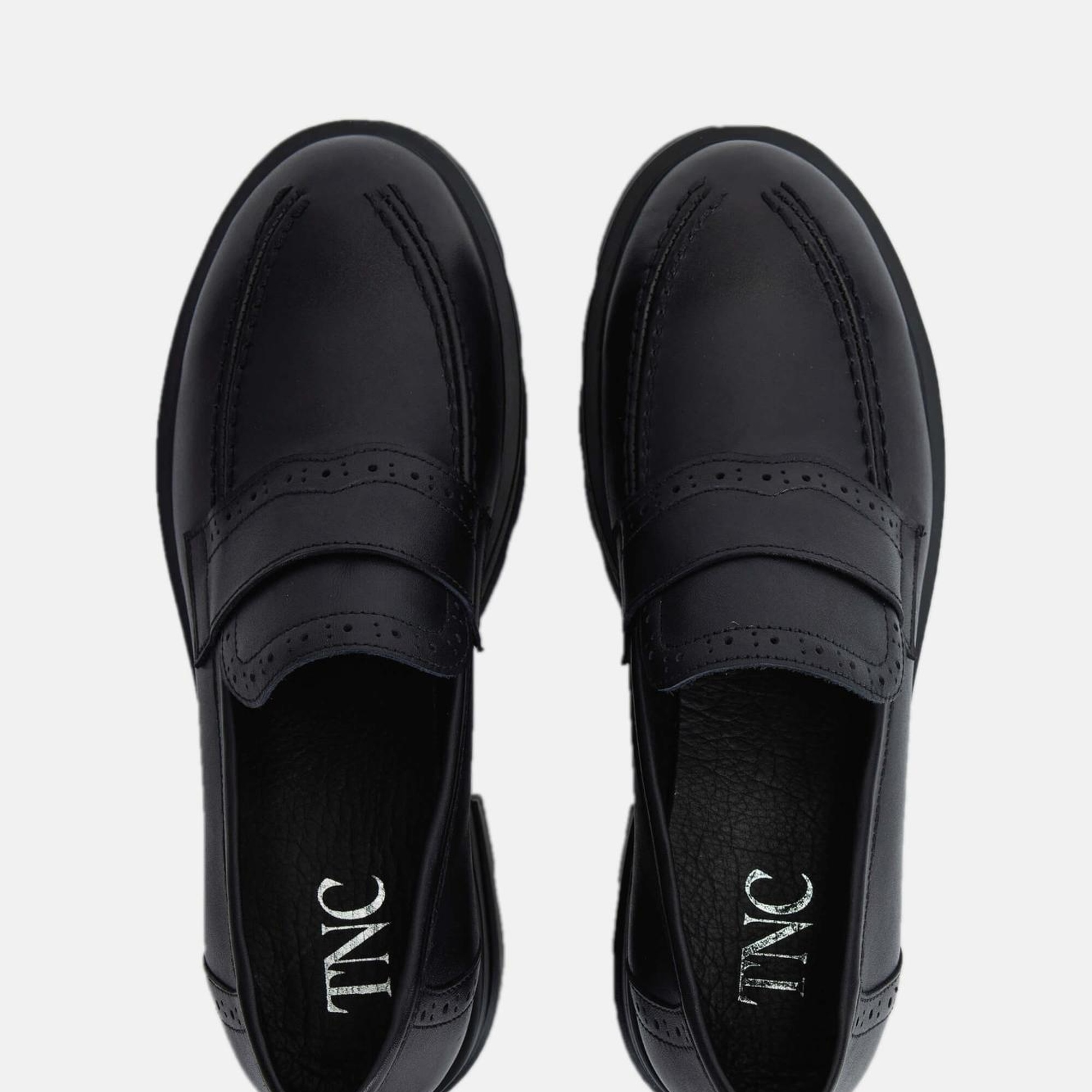 Tamer Tanca Kadın Hakiki Deri Siyah Deri Loafer Ayakkabı