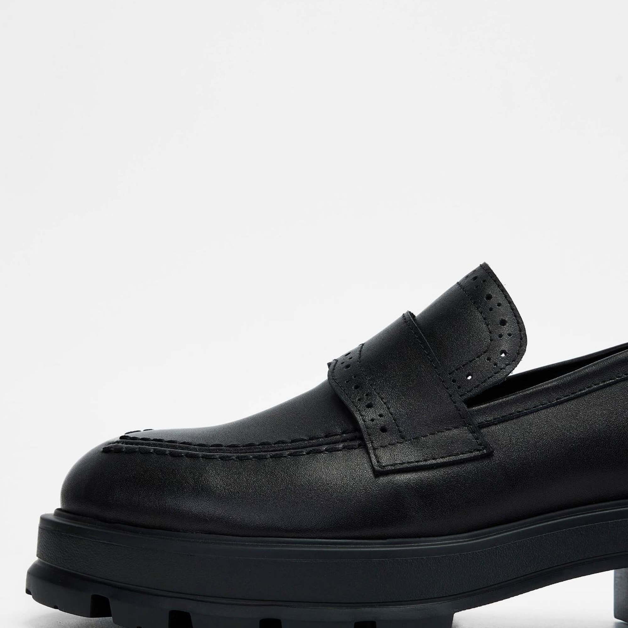 Tamer Tanca Kadın Hakiki Deri Siyah Deri Loafer Ayakkabı