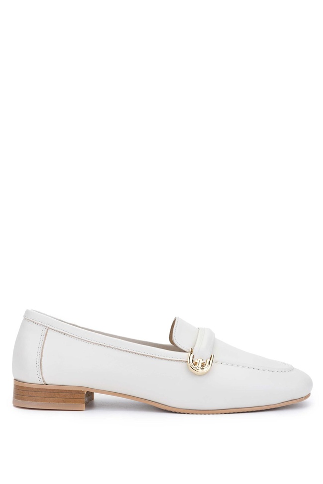  Tamer Tanca Kadın Hakiki Deri Bej Loafer Ayakkabı