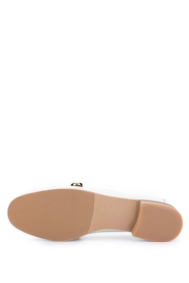  Tamer Tanca Kadın Hakiki Deri Bej Loafer Ayakkabı