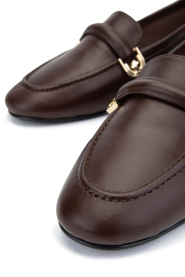  Tamer Tanca Kadın Hakiki Deri Kahverengi Loafer Ayakkabı