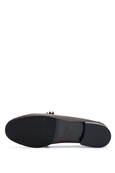  Tamer Tanca Kadın Hakiki Deri Kahverengi Loafer Ayakkabı