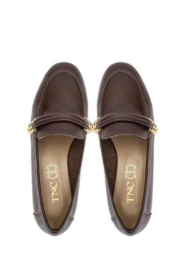  Tamer Tanca Kadın Hakiki Deri Kahverengi Loafer Ayakkabı