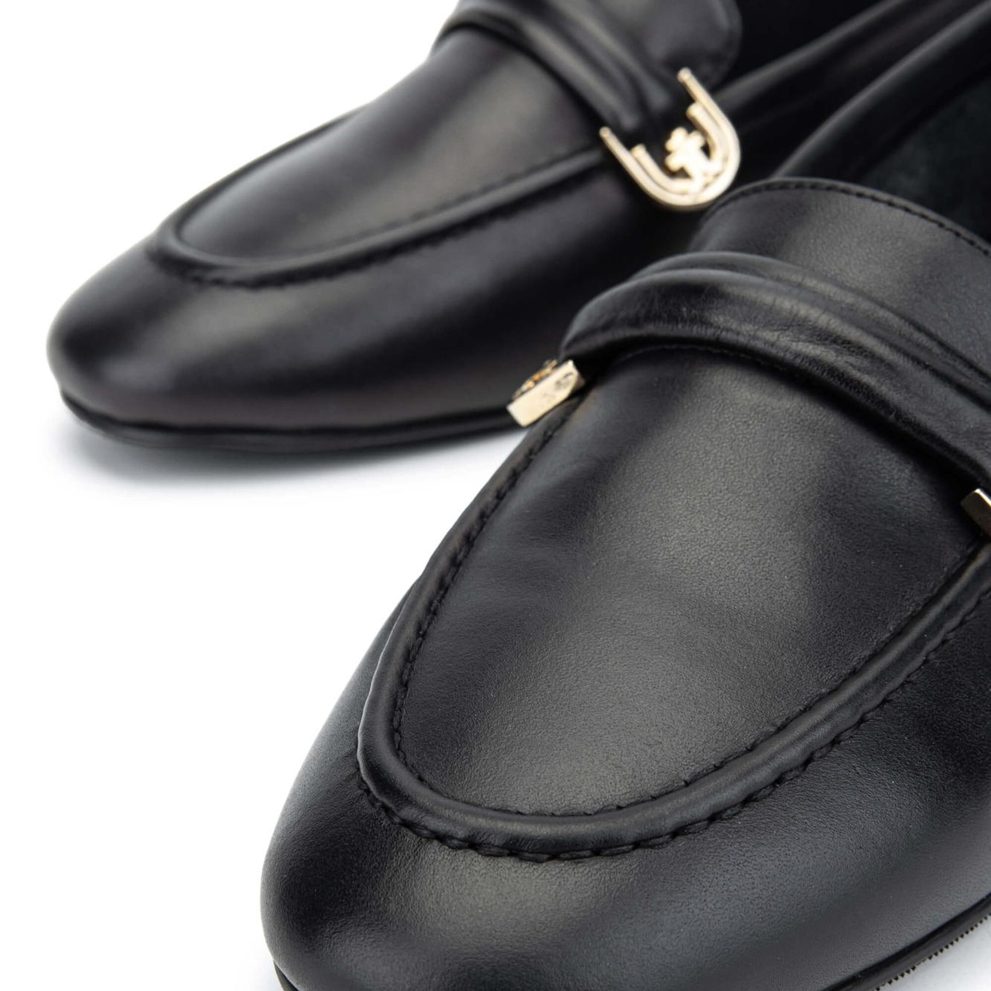 Tamer Tanca Kadın Hakiki Deri Siyah Deri Loafer Ayakkabı