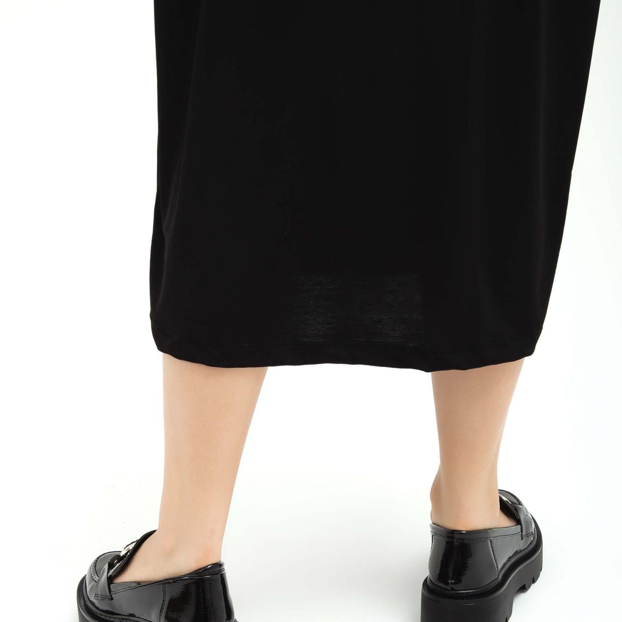 Tamer Tanca Kadın Vegan Siyah Rugan Loafer Ayakkabı