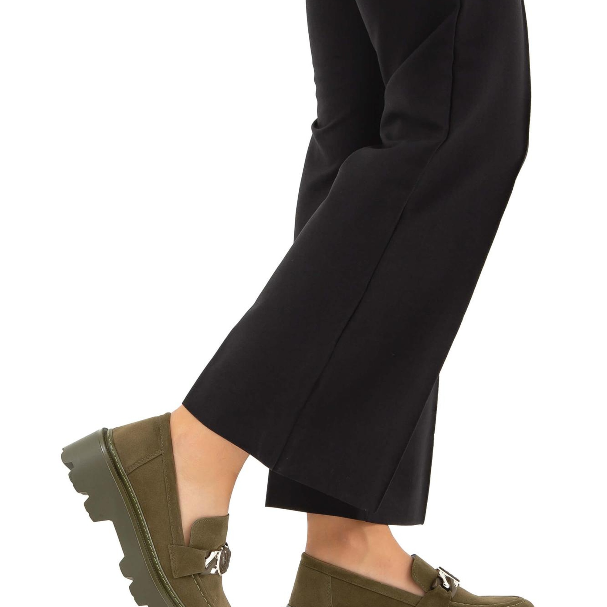 Tamer Tanca Kadın Vegan Haki Süet Loafer Ayakkabı