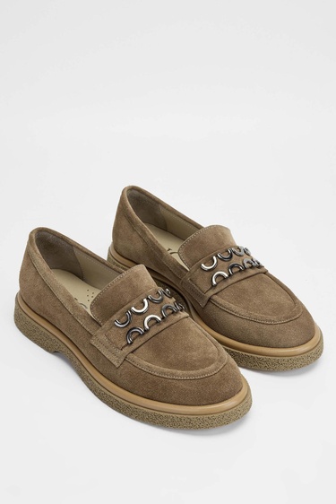  Tamer Tanca Kadın Hakiki Deri Kahverengi Loafer Ayakkabı