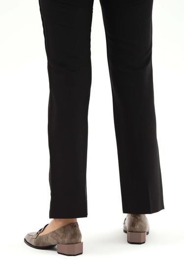  Tamer Tanca Kadın Hakiki Deri Vizon Rugan Loafer Ayakkabı