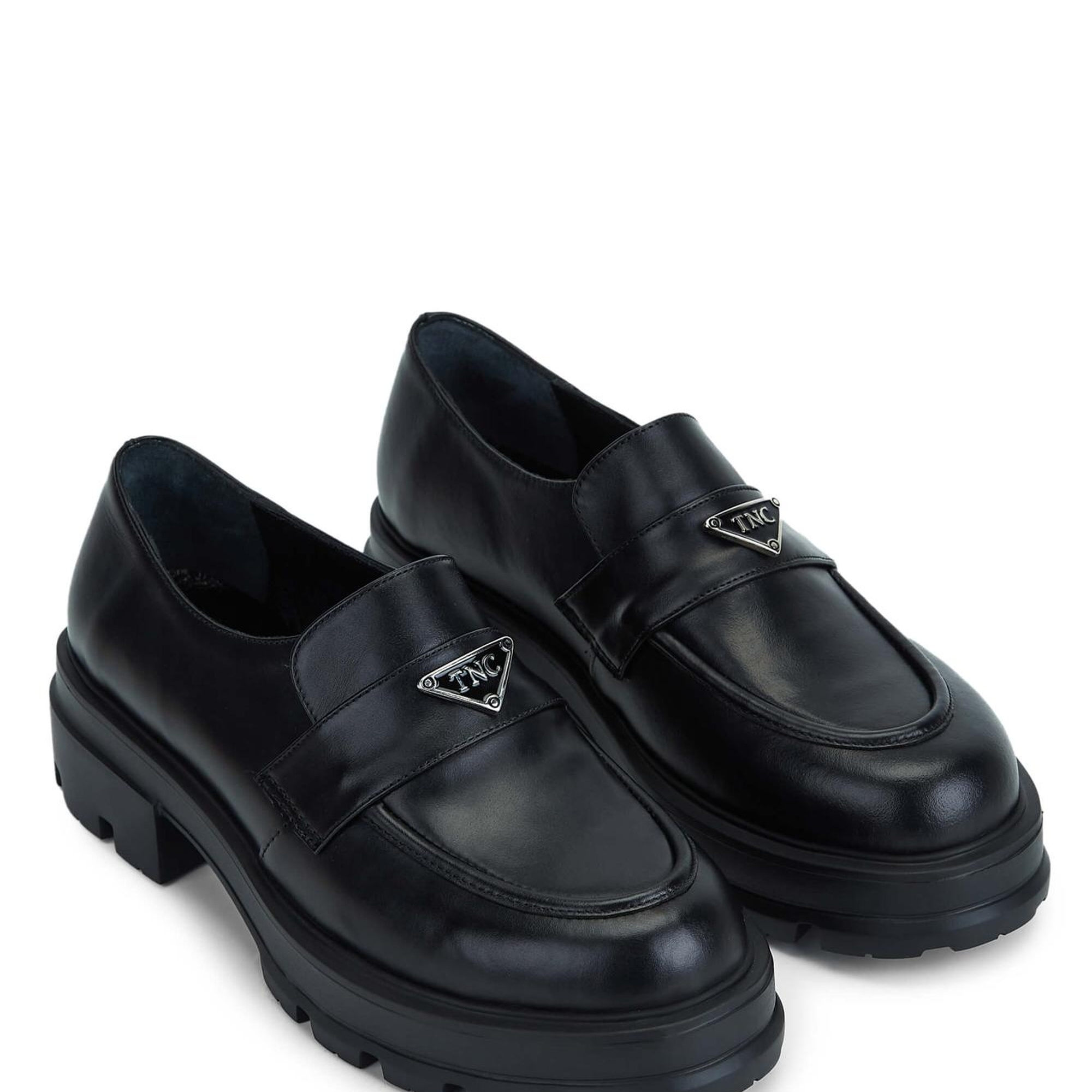 Tamer Tanca Kadın Hakiki Deri Siyah Deri Loafer Ayakkabı