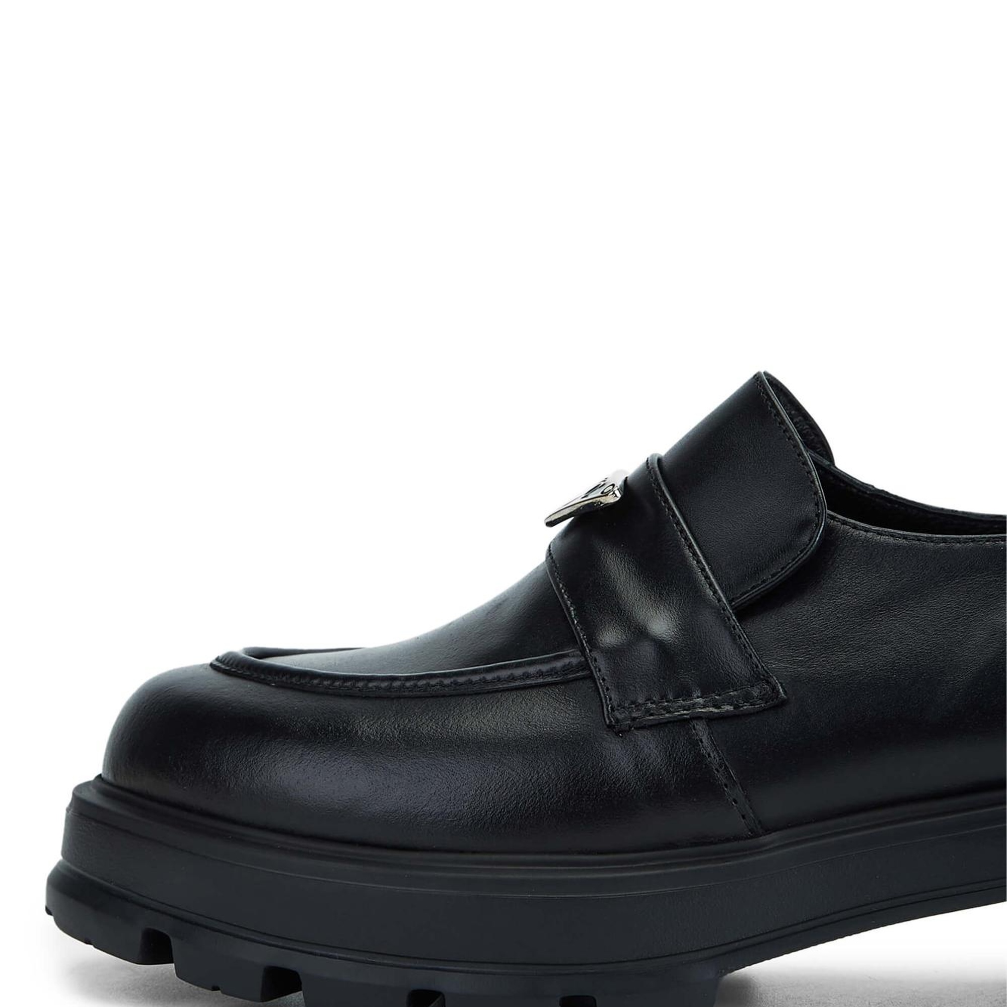 Tamer Tanca Kadın Hakiki Deri Siyah Deri Loafer Ayakkabı