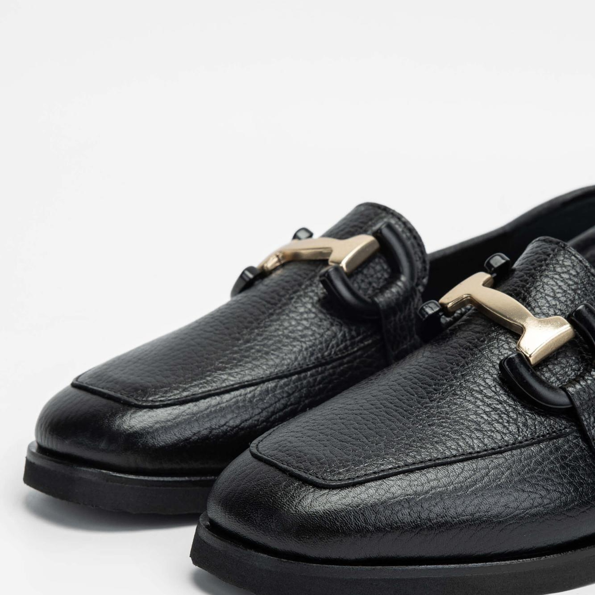 Tamer Tanca Kadın Hakiki Deri Siyah Loafer Ayakkabı