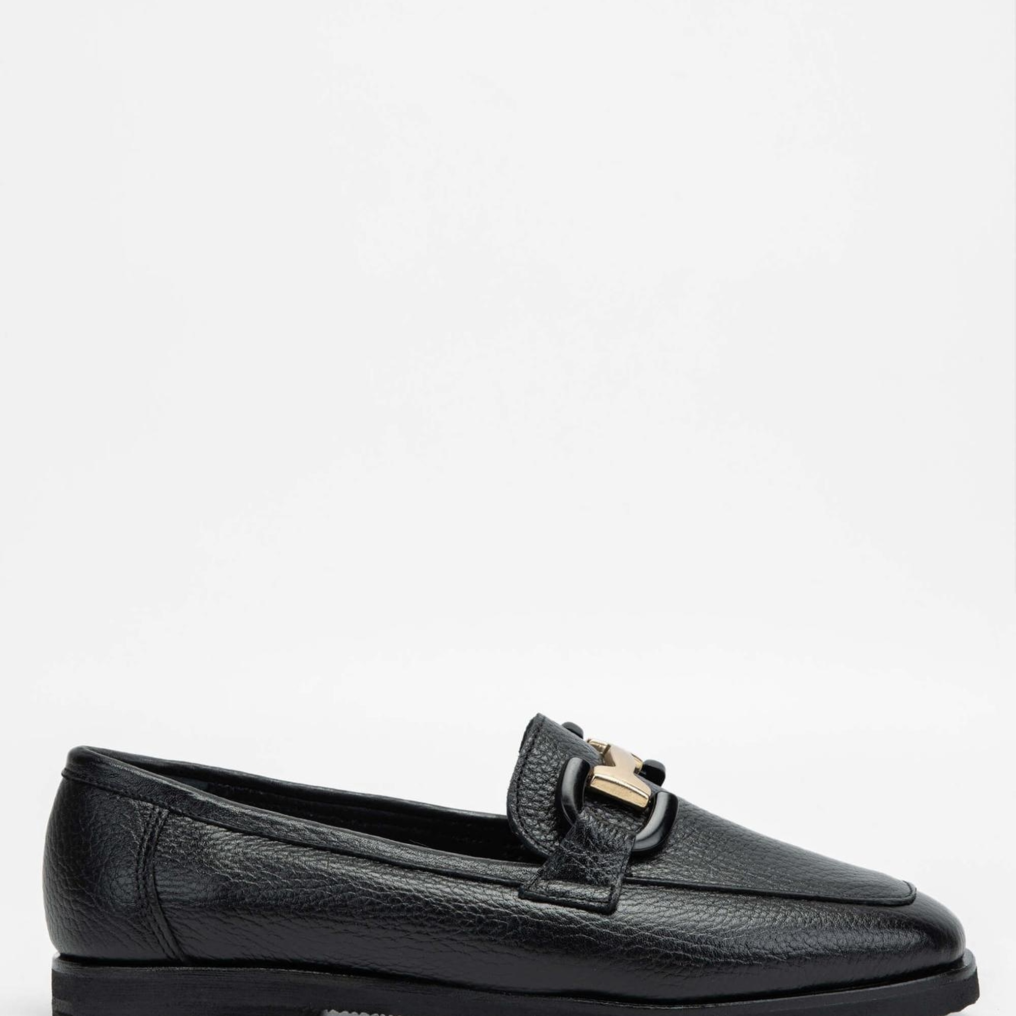 Tamer Tanca Kadın Hakiki Deri Siyah Loafer Ayakkabı