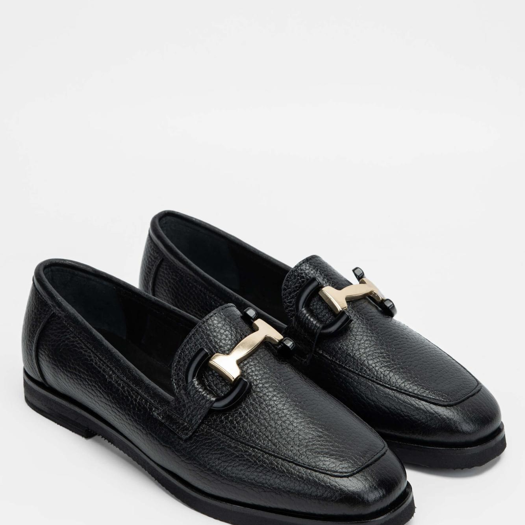 Tamer Tanca Kadın Hakiki Deri Siyah Loafer Ayakkabı