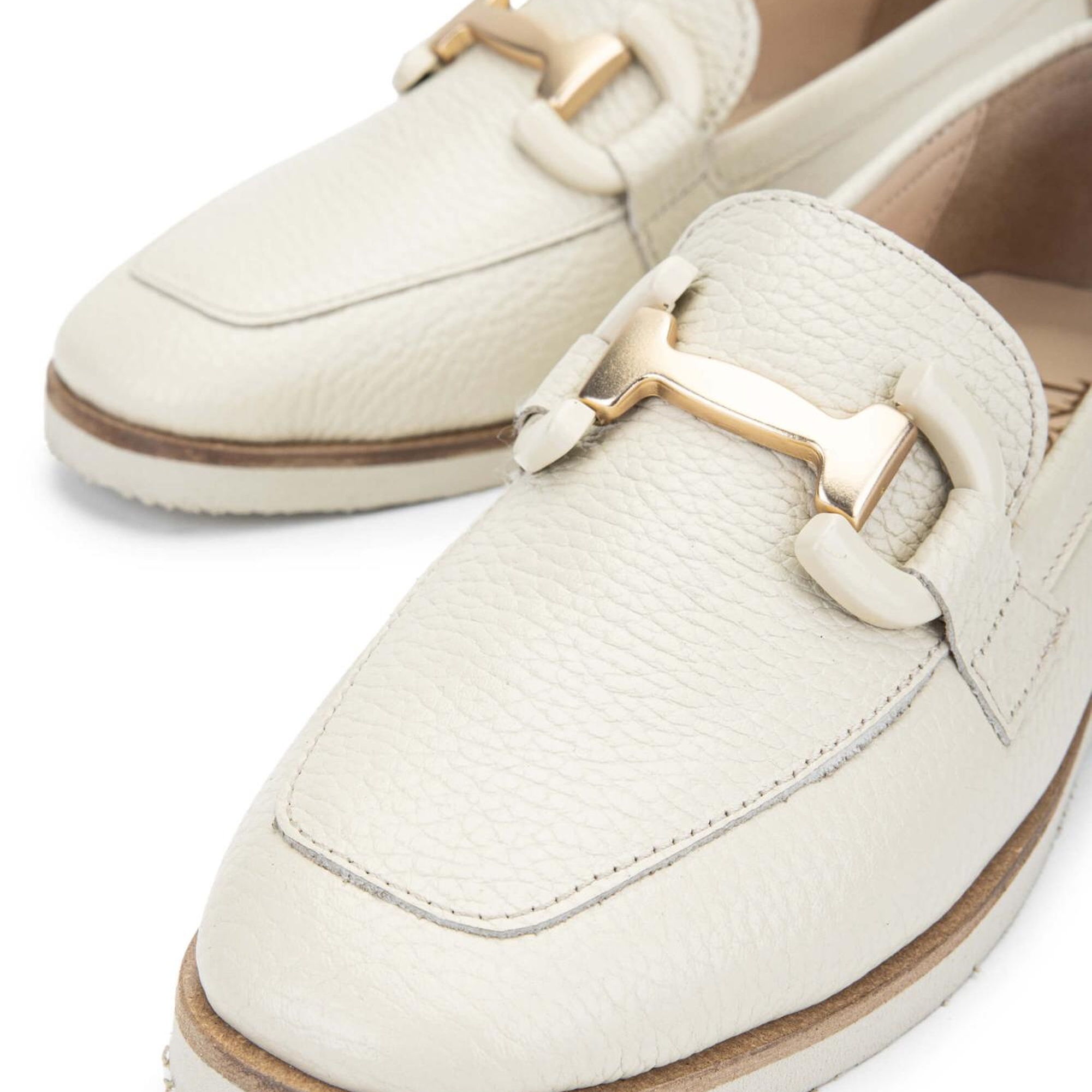 Tamer Tanca Kadın Hakiki Deri Bej Loafer Ayakkabı