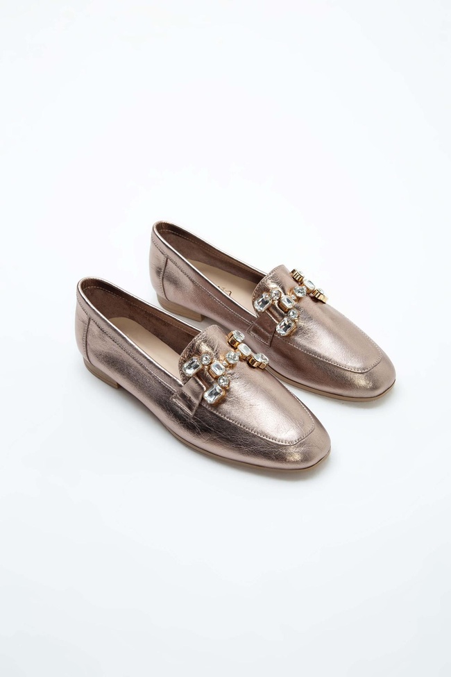  Tamer Tanca Kadın Hakiki Deri Antrasit Loafer Ayakkabı