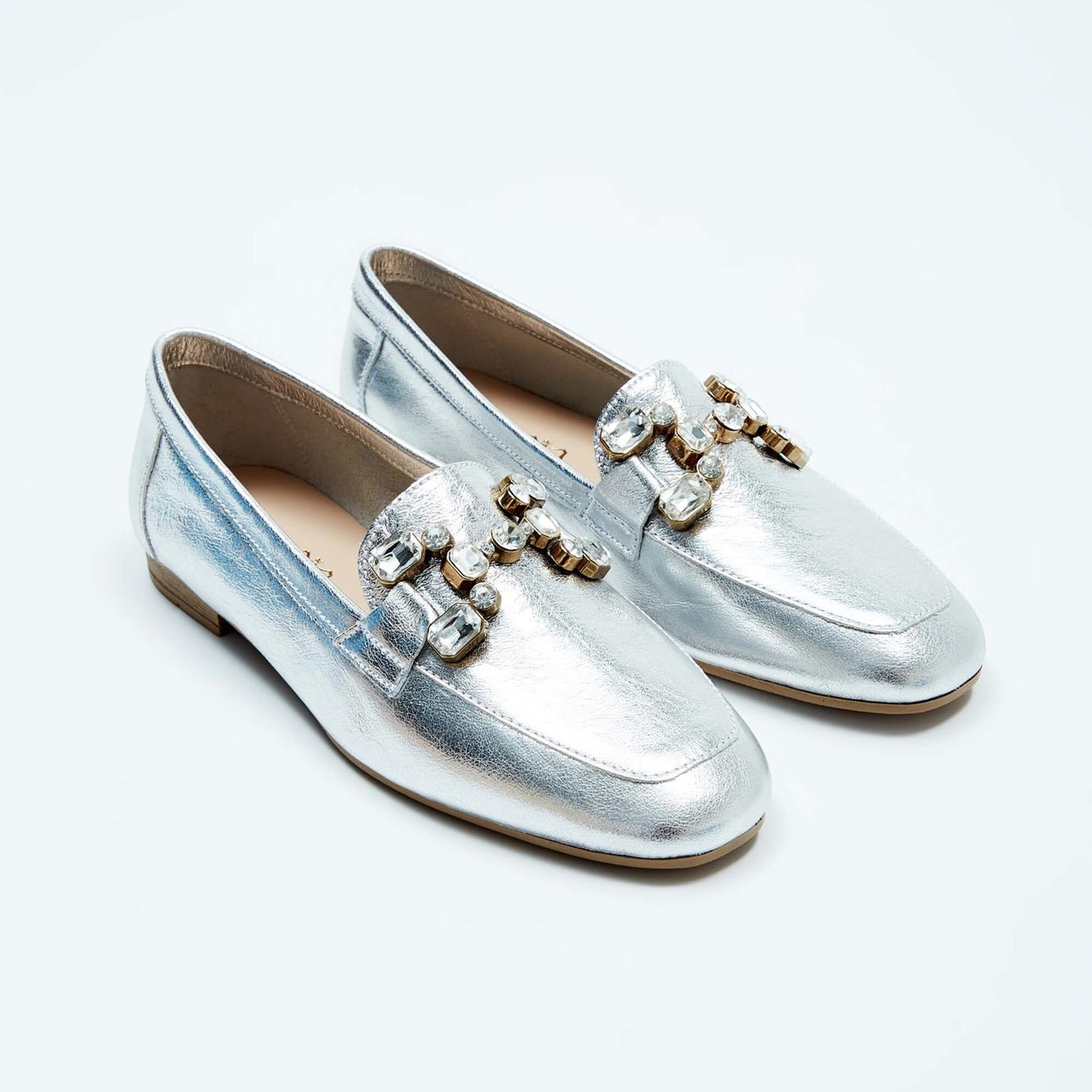 Tamer Tanca Kadın Hakiki Deri Gri Loafer Ayakkabı