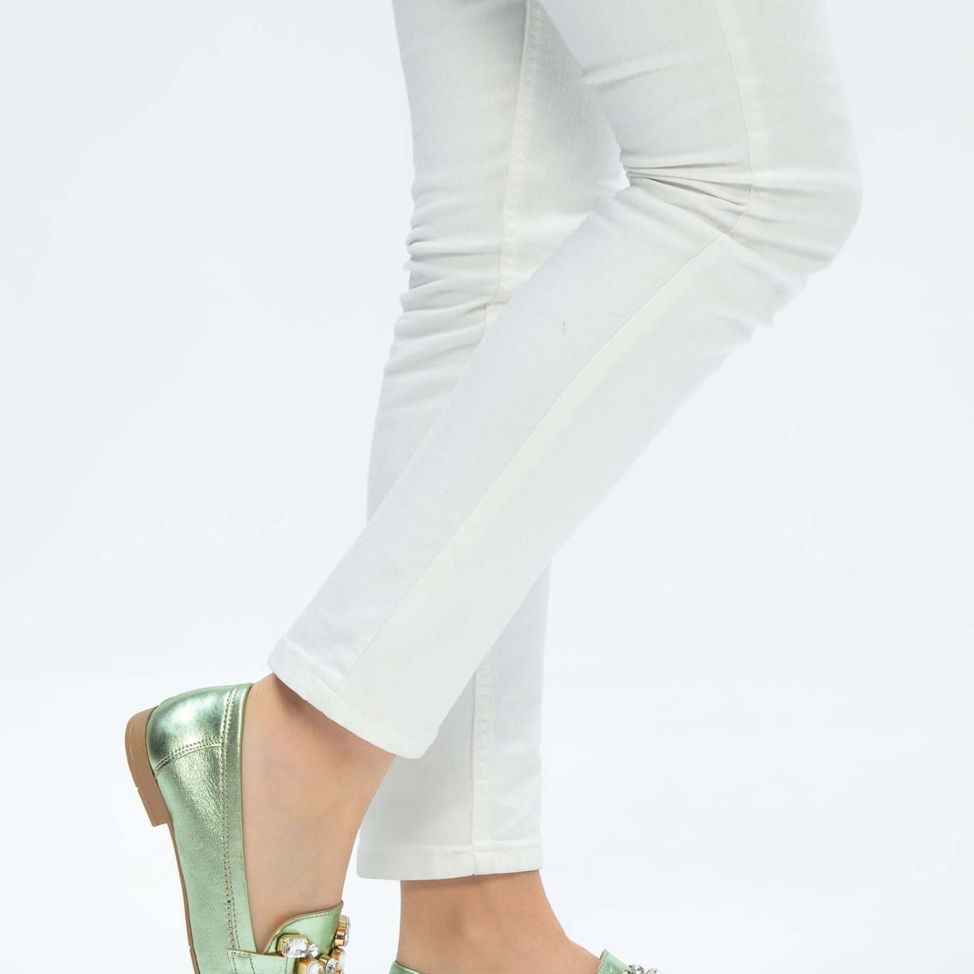 Tamer Tanca Kadın Hakiki Deri Yeşil Loafer Ayakkabı