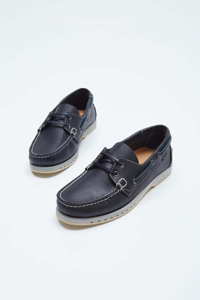  Tamer Tanca Kadın Hakiki Deri Lacivert Loafer Ayakkabı