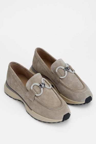  Tamer Tanca Kadın Hakiki Deri Bej Casual Ayakkabı