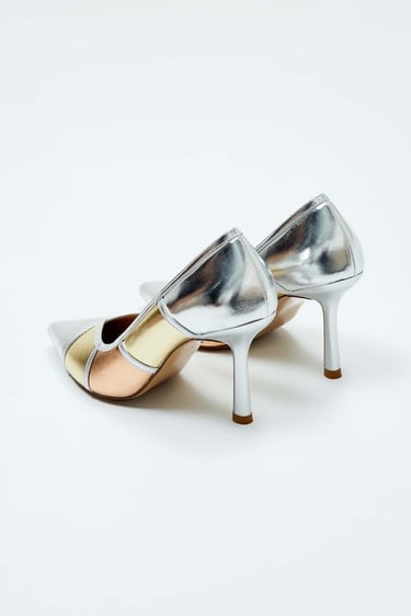  Tamer Tanca Kadın Vegan Gümüş Kombin Stiletto Ayakkabı