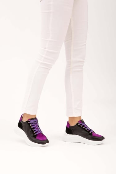  Tamer Tanca Kadın Hakiki Deri Siyah Sneakers & Spor Ayakkabı