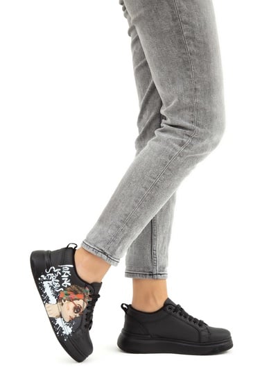  Tamer Tanca Kadın Vegan Siyah Sneakers & Spor Ayakkabı