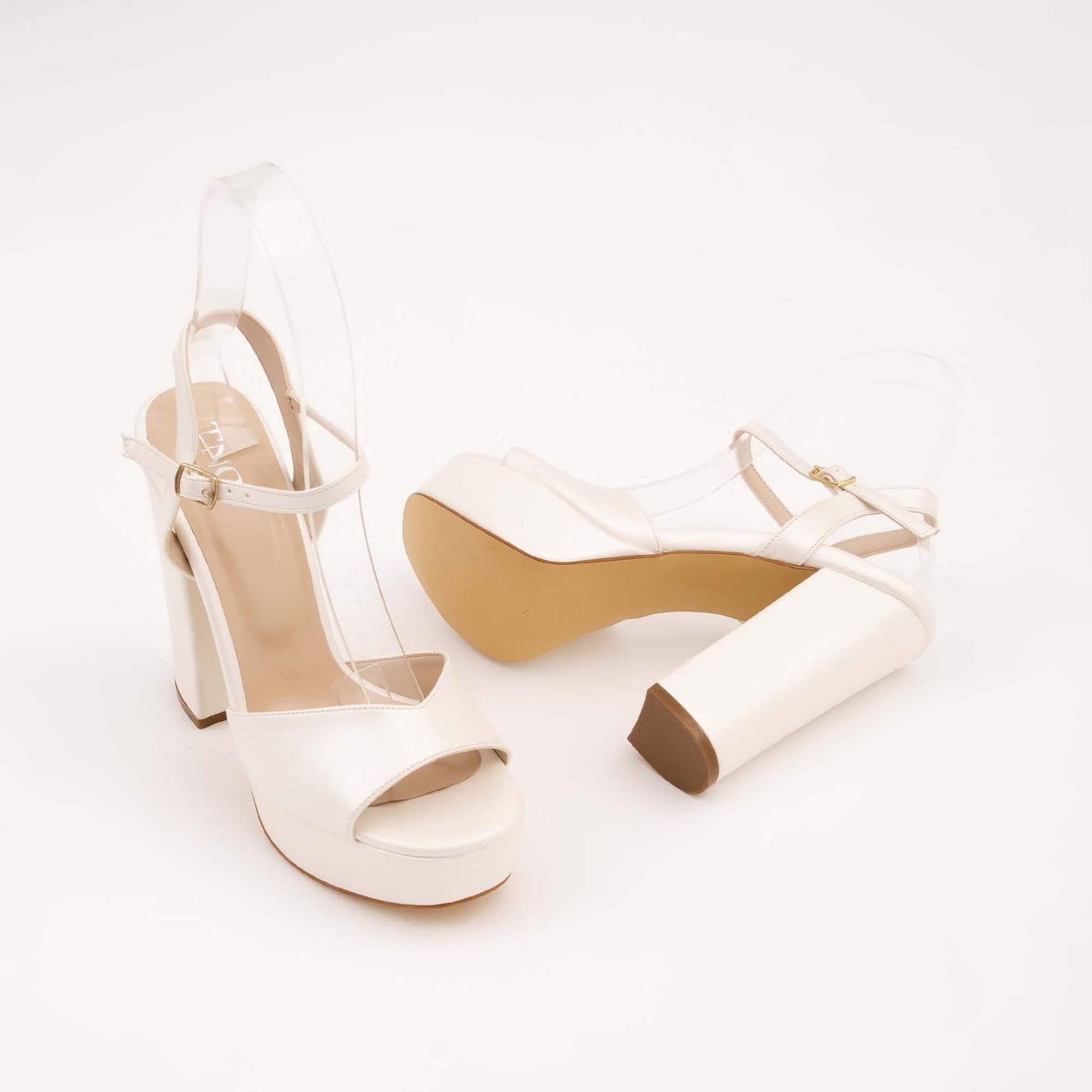 Tamer Tanca Kadın Vegan Beyaz Sedef Abiye Ayakkabı