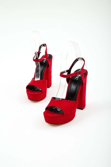  Tamer Tanca Kadın Vegan Kırmızı Abiye Ayakkabı