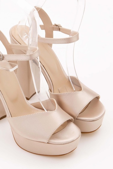  Tamer Tanca Kadın Vegan Toprak Saten Abiye Ayakkabı