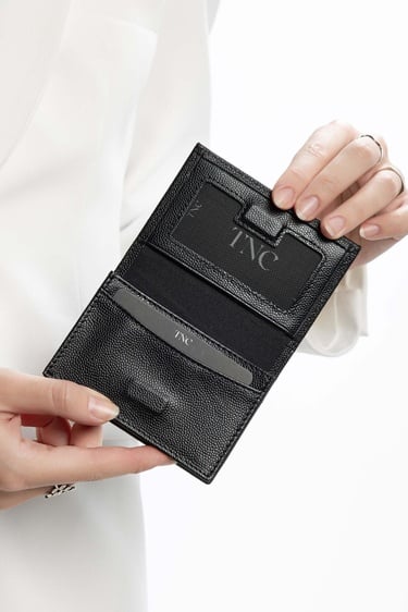  Tamer Tanca Kadın Hakiki Deri Siyah Havyar Kartlık