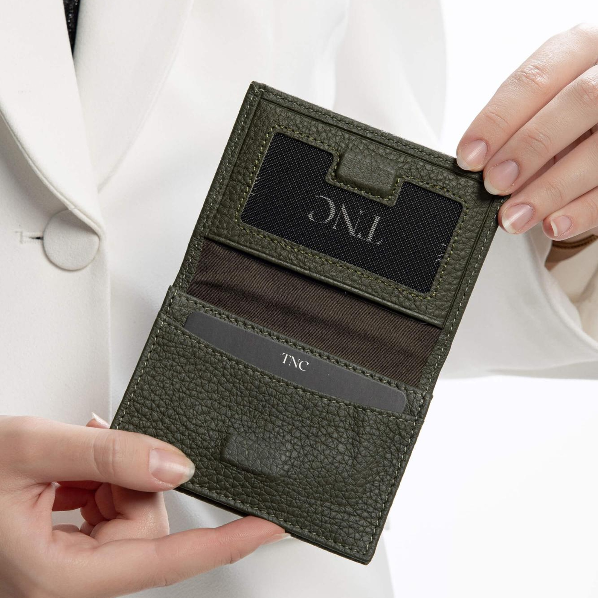 Tamer Tanca Kadın Hakiki Deri Yeşil Kartlık