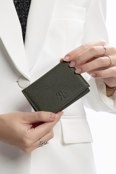  Tamer Tanca Kadın Hakiki Deri Yeşil Kartlık